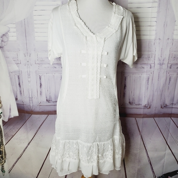 MONORENO‎ SIZE M WHITE IVORY BEACH LACE… - Picture 5 of 16